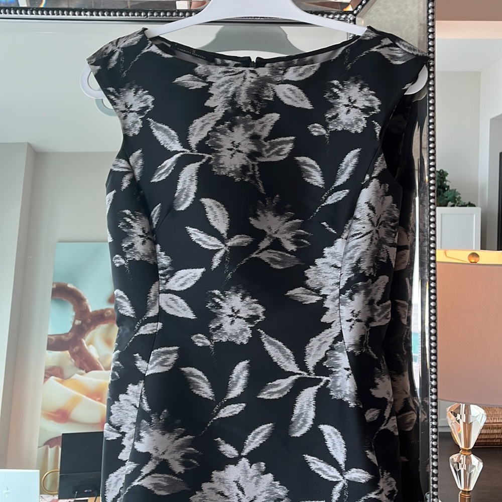 Black and silver Carolina Herrera floor length gown